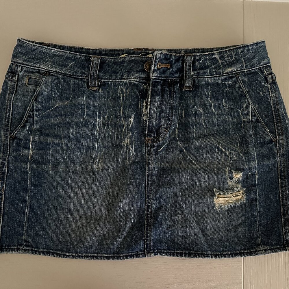 Juicy Couture Distressed Denim Mini Skirt Size 29